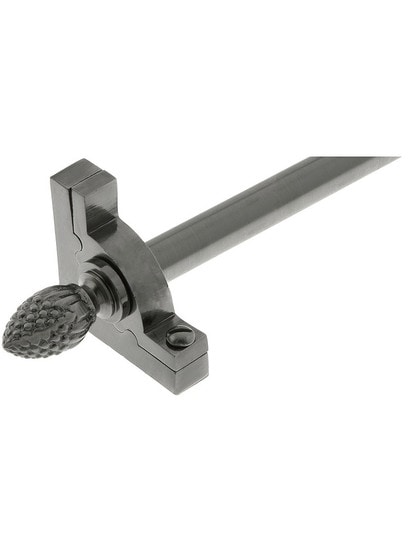 28.5 inch Sovereign Pineapple Tip Stair Rod - 1/2 inch Diameter Brass With Standard Brackets in Antique Pewter